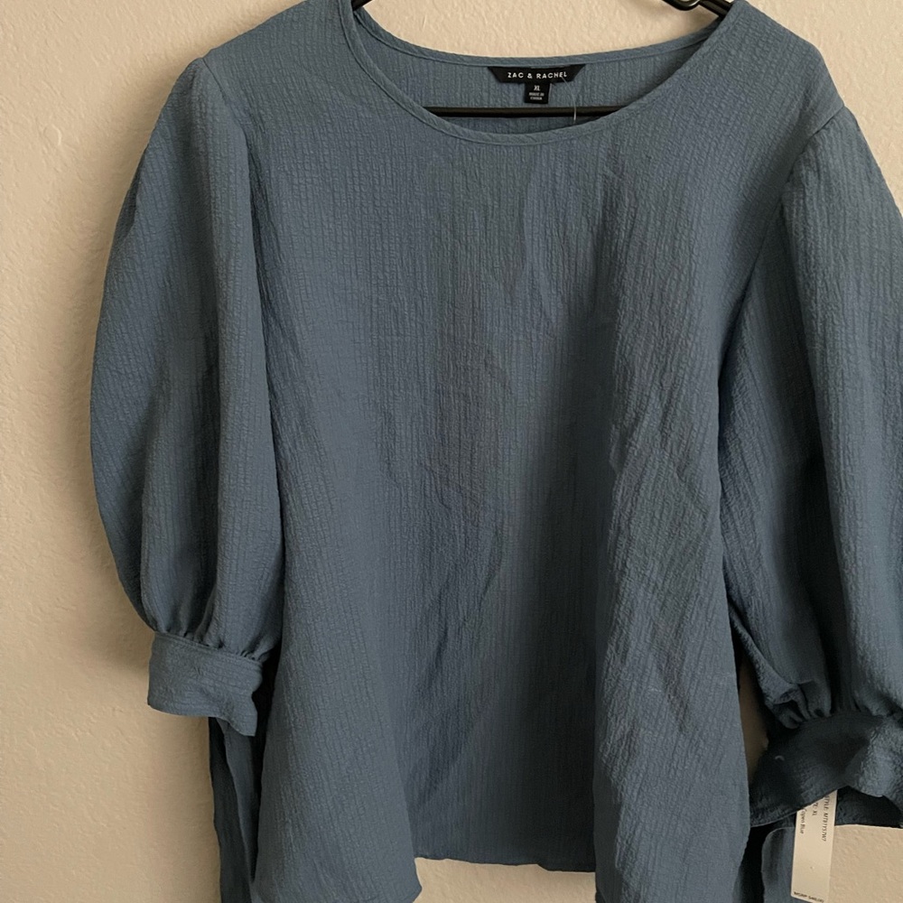 Zac & Rachel Textured Blue Blouse